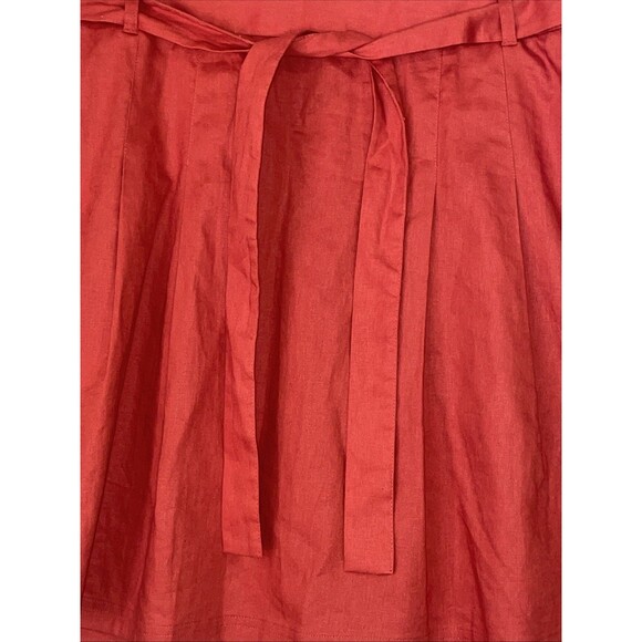 Banana Republic Skirt Womens 14 Orange Paperbag Waist Minimalist Preppy Feminie - Picture 8 of 10